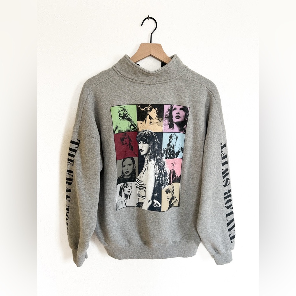 Taylor Swift Eras Tour Grey Quarter Zip Official Merch